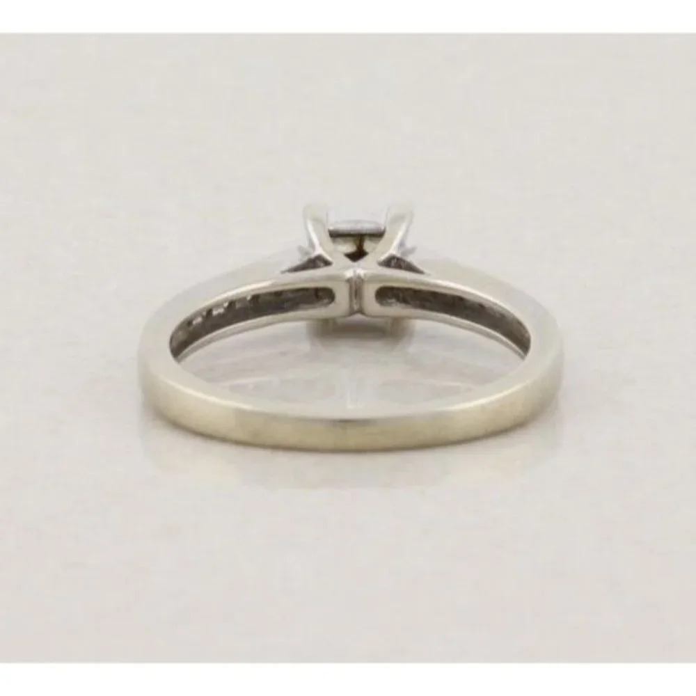 14k White Gold Diamond Ring .36 Carats Engagement Size 6 3/4 - Picture 8 of 8